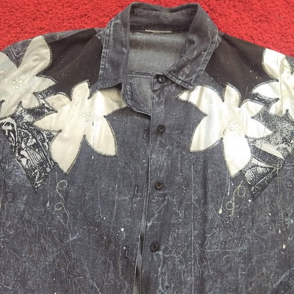 vintage 80s black acid wash denim matching set - Picture 3 of 11